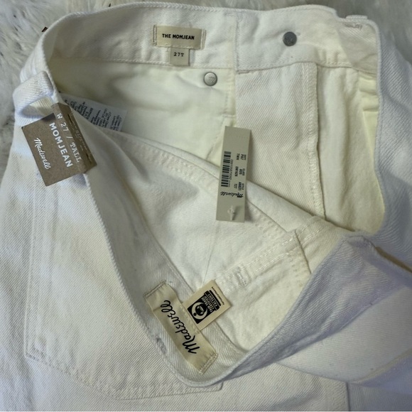 Madewell The Momjean Ivory White Jeans High Rise Women’s Size 27 Tall NWT - Picture 6 of 9